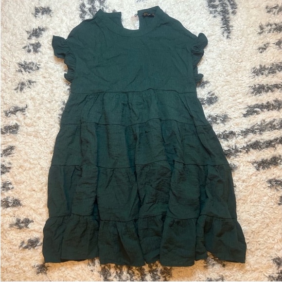 Petal Roz green tiered mini dress - Picture 2 of 4